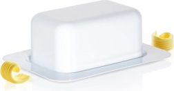 Recipient pentru unt din oțel, culoare albă