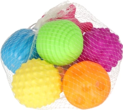 Mingi senzoriale pentru copii, set de 6 bucăți în plasă