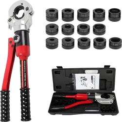 Clește hidraulic de sertizat RENEW FORCE pentru țevi PEX, 12 t, cu 11 bacuri