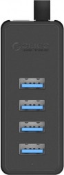 Hub ORICO USB 3.0 cu 4× USB și alimentare externă (negru)