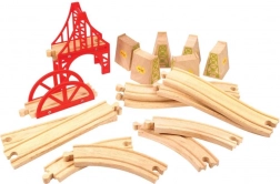 Set pod de cale ferată din lemn, 18 piese Bigjigs Rail