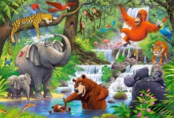 Puzzle maxi animale din junglă – 40 de piese CASTORLAND