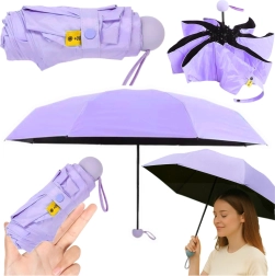 Umbrelă de buzunar pliabilă cu protecție UV UPF 50+ 90 cm, mov