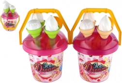 Set de nisip înghețată cu găleată roz