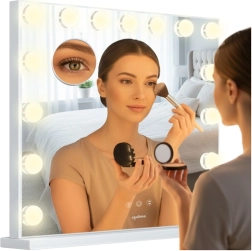 Oglindă cosmetică LED Soulima 58 × 46 cm cu reglarea iluminării