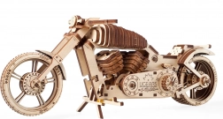Puzzle 3D din lemn motocicletă UGEARS – model mecanic fără lipici