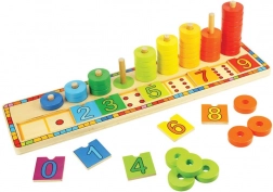 Placă de calcul didactică din lemn cu inele BIGJIGS