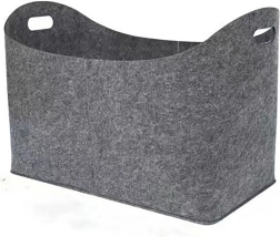 Coș pentru lemne de foc din fetru 55 × 30 × 40 cm, gri