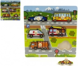 Puzzle din lemn Mașinile mele primele