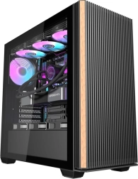 Carcasă PC Darkflash DS900WS neagră cu geam panoramic și 4 ventilatoare ARGB