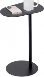 Măsuță laterală metalică pentru cafea, neagră, 35 × 25 × 53 cm
