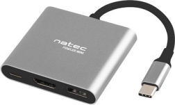 NATEC Fowler Mini – adaptor multiport USB‑C cu HDMI 4K, USB 3.0 și PD 60 W