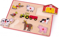Puzzle de inserție Ferma Bigjigs Toys