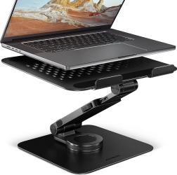 Suport din aluminiu pentru laptop 10–17,3" cu reglare pe înălțime și rotație 360° AXAGON