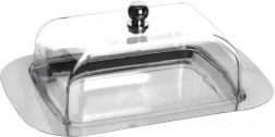 Cutie de unt din inox cu capac transparent