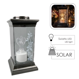 Felinar solar cu LED și înger, 28 cm