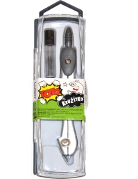 Compas școlar metalic cu set de mine de rezervă