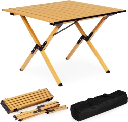 Masă de camping pliabilă 60 × 60 cm cu geantă de transport MultiGarden