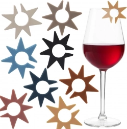 Marcaje din silicon pentru pahare și cupe, 8 buc