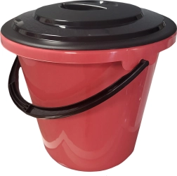 Găleată din plastic cu capac și gradație 10 l – mix de culori
