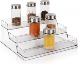 Raft de bucătărie transparent cu trei niveluri 25,5 × 23,5 × 10,5 cm