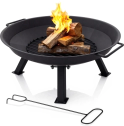 Focar de grădină cu mânere și cârlig de foc 56 cm