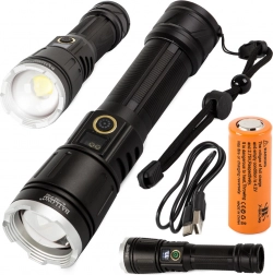 Lanternă tactică militară cu LED Cree XHP160 și zoom