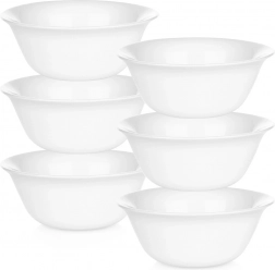 Boluri albe din sticlă opal 300 ml, set 6 buc