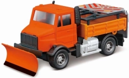 Vehicul de service cu plug de zăpadă și semnalizare