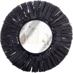 Oglindă de perete rotundă neagră Home Styling Collection, 32 cm
