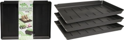 Tavă multifuncțională din plastic 35 × 27 × 3 cm, neagră (set 3 buc.)
