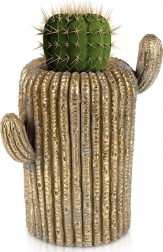 Ghiveci auriu în formă de cactus 34,5 cm