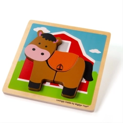 Puzzle de tip inserție Cal Bigjigs Toys