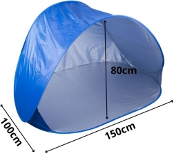 Cort de plajă autopliabil cu protecție UV, mare și ușor