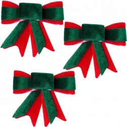 Fundițe catifelate de Crăciun 10,5 × 11 cm, set 3 buc