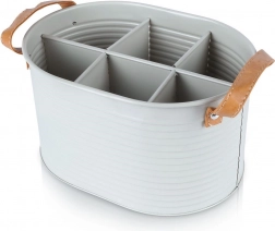 Suport metalic pentru sticle, gri, 6 compartimente