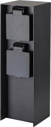 Stâlp electric de grădină Solight IP44 cu 2 prize, negru
