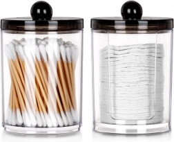 Set de recipiente pentru bețișoare de urechi și dischete demachiante, 2 buc