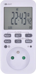 Solight comutator digital săptămânal cu temporizator, LCD mare iluminat