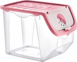 Cutie din plastic pentru fructe și legume cu capac, roz, 12 l