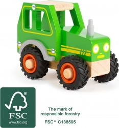 Tractor din lemn Small Foot verde