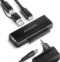 Adaptor USB‑C 10Gbps la SATA pentru 2.5"/3.5" SSD/HDD FASTPORT X cu alimentator și cablu 60 cm