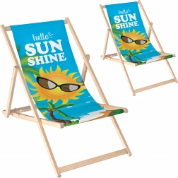 Set 2 șezlonguri pliabile din lemn pentru grădină și plajă, reglabil
