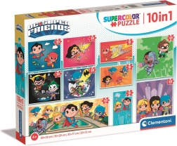 Puzzle DC Super Friends 10 în 1 CLEMENTONI