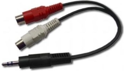 Adaptor audio 3,5mm jack la 2x conectori RCA, 20 cm