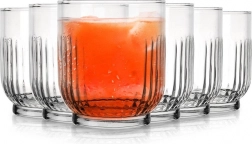 Set de pahare 300 ml — 6 buc, sticlă transparentă striată