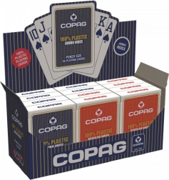 Cărți de poker din plastic PKJ – roșii, index mare