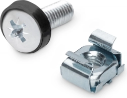 Șuruburi de montaj M6 19,8 mm cu piulițe și șaibe pentru rack 10" și 19", set 50 buc., argintiu – DIGITUS