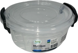 Cutie rotundă din plastic pentru alimente 600 ml cu capac