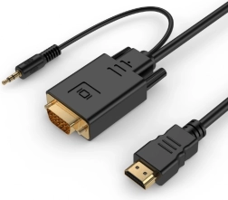 Adaptor HDMI la VGA cu audio 3,5 mm, 3 m, negru
